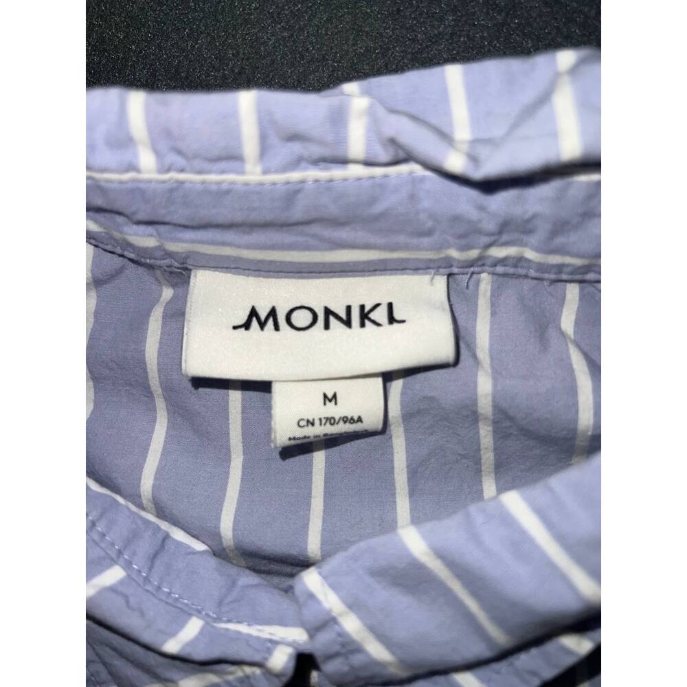 Monkl Blouse in White Blue Crop Womens Crop Blouse Medium A009099 - Picture 7 of 9